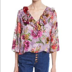 Alice + Olivia cabella v-neck floral top